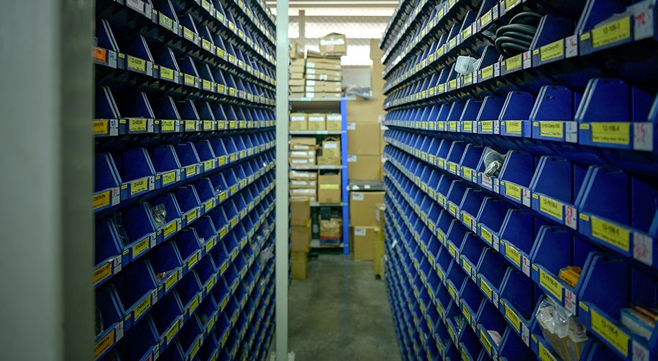 Blue tool storage room